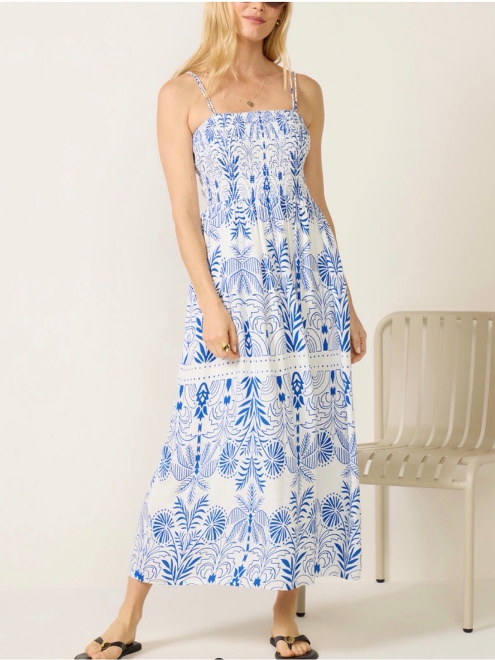 NWT Z Supply Nadine Palm Dress in Nautical | Size Large